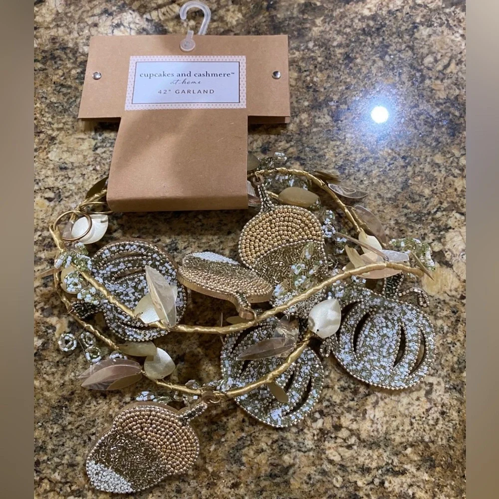 Cupcakes and Cashmere Beaded Acorn pumpkin Garland 42”Brand new! LAST ONE!